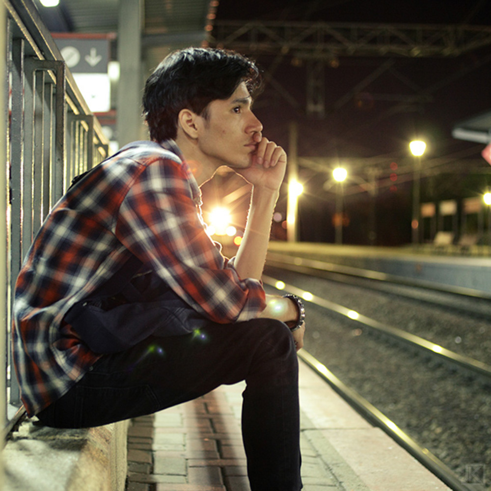 Julio at train station, Las Rozas