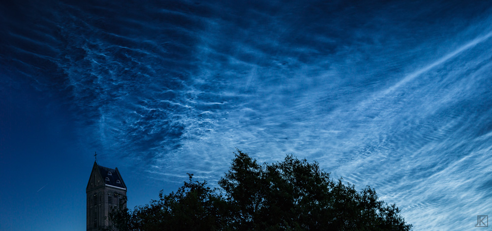 illuminated evening sky